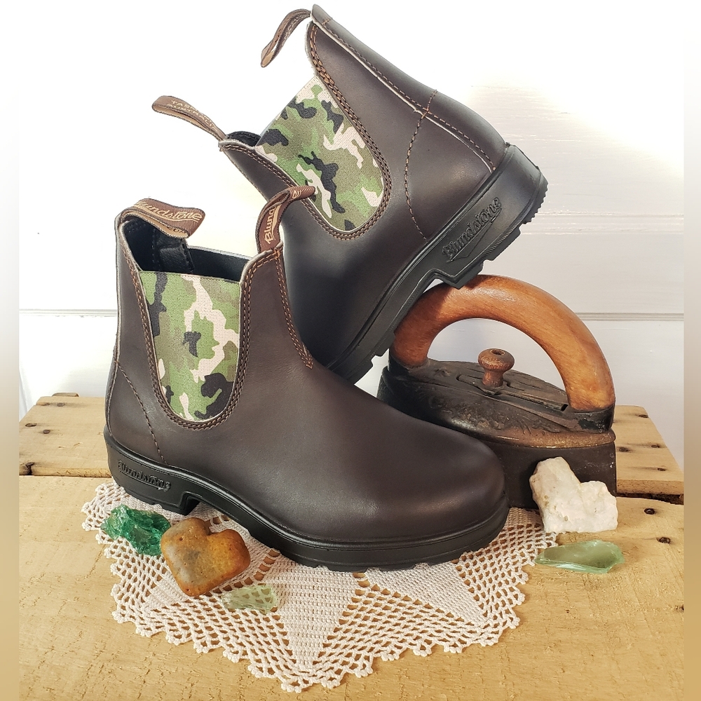 NEW*Blundstone Camo #2301 Stout Brown Chelsea Ankle Boot Boho Gypsy AU3½ | 6.5US